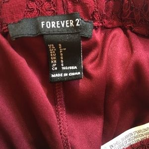 Beachy lace pants with shorts inside.